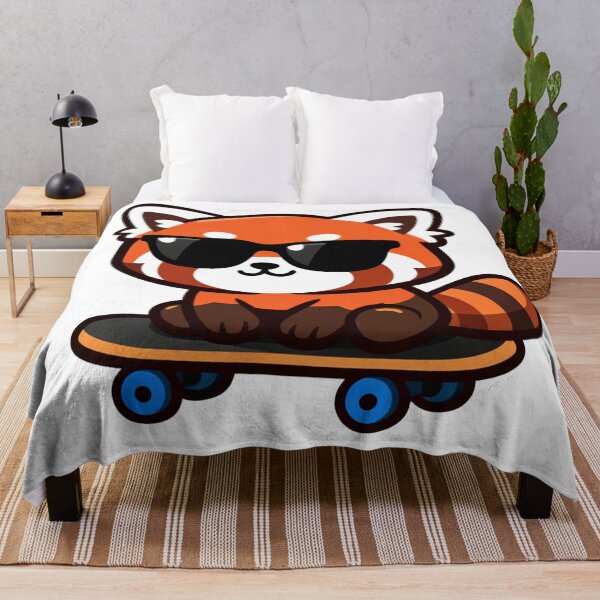 Item preview, Cool Red Panda Skateboarding Kawaii Cartoon Animal With Sunglasses designed and sold by Owcomm.