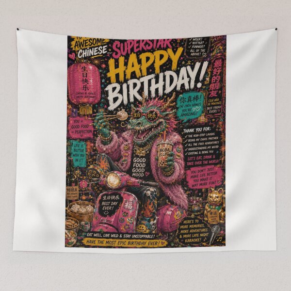 Item preview, Chinese Superstar Sheng Ri Kuai Le Birthday Dragon Celebration designed and sold by Places On Earth.