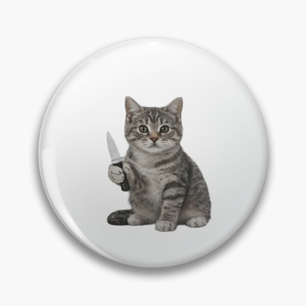 Item preview, Cute Cat With Knife Meme Illustration designed and sold by JossDesign15.