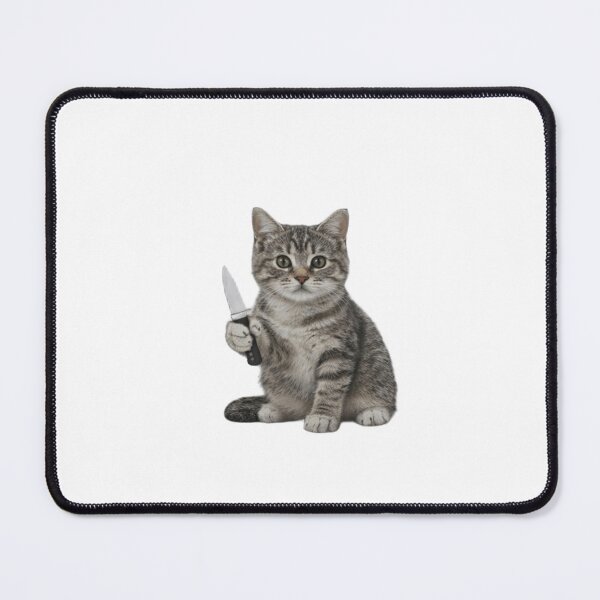 Item preview, Cute Cat With Knife Meme Illustration designed and sold by JossDesign15.