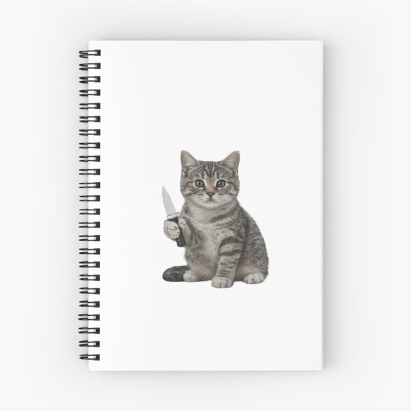 Item preview, Cute Cat With Knife Meme Illustration designed and sold by JossDesign15.