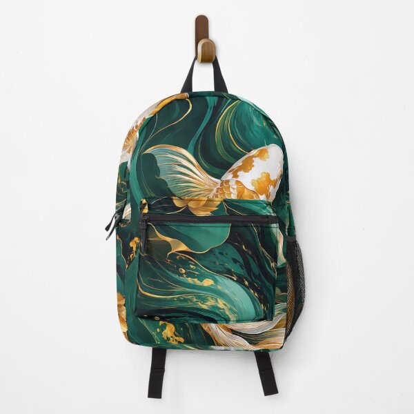 Item preview, Golden Koi Fish in Emerald Water Abstract Art designed and sold by ms_illustration.