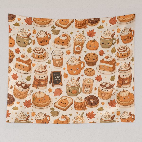 Item preview, Cozy Autumn Kawaii Food Pattern | Cute Pumpkin Spice Aesthetic designed and sold by Aramdesing.