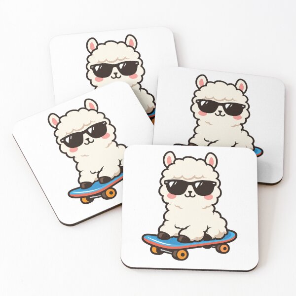 Item preview, Cool Alpaca on Skateboard Cute Kawaii Animal With Sunglasses designed and sold by Owcomm.