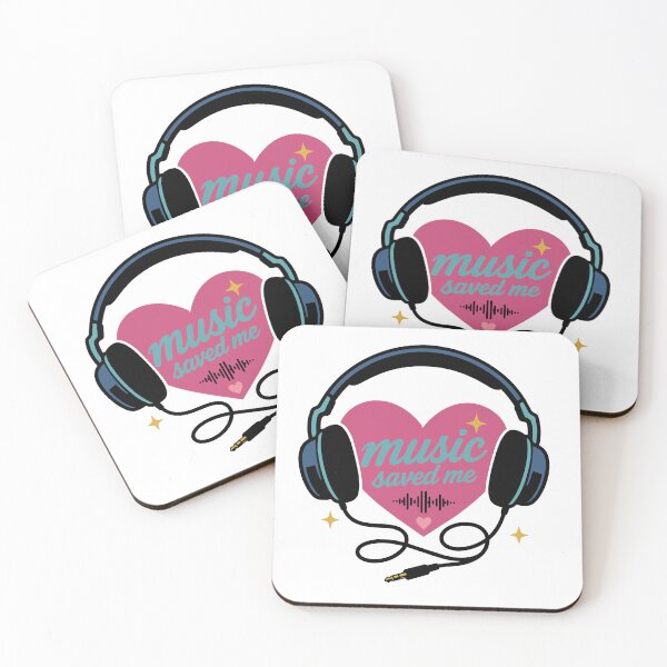 Item preview, Music Saved Me – Retro Headphones Heart Design | Y2K Music Aesthetic Artwork designed and sold by KezArttt.