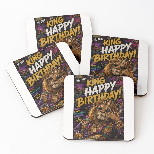 Item preview, Black King Legendary Lion Birthday Celebration designed and sold by Places On Earth.