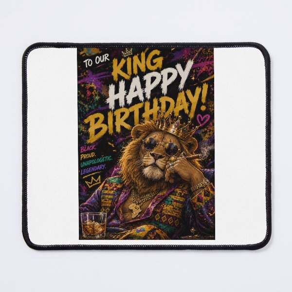 Item preview, Black King Legendary Lion Birthday Celebration designed and sold by Places On Earth.