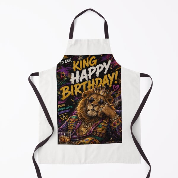 Item preview, Black King Legendary Lion Birthday Celebration designed and sold by Places On Earth.