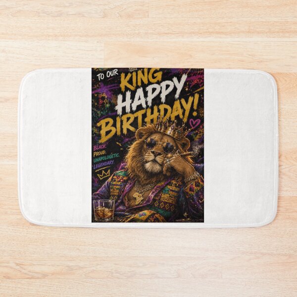 Item preview, Black King Legendary Lion Birthday Celebration designed and sold by Places On Earth.