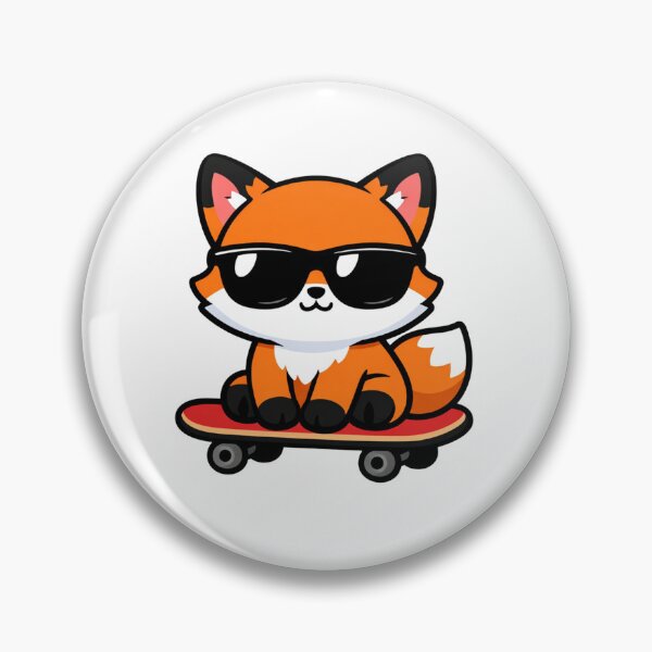 Item preview, Cool Fox on Skateboard Cute Kawaii Animal with Sunglasses designed and sold by Owcomm.