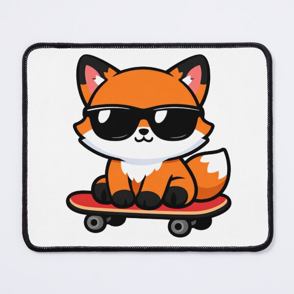 Item preview, Cool Fox on Skateboard Cute Kawaii Animal with Sunglasses designed and sold by Owcomm.
