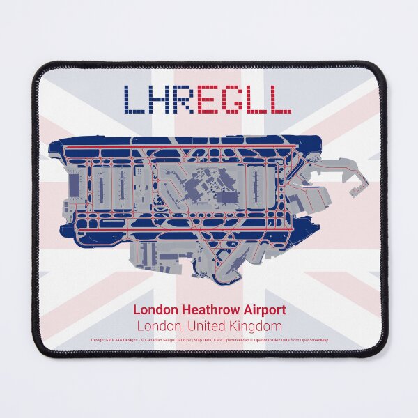 Item preview, Heathrow Airport (London) LHR/EGLL Map with Union Jack designed and sold by Gate 34A Designs.