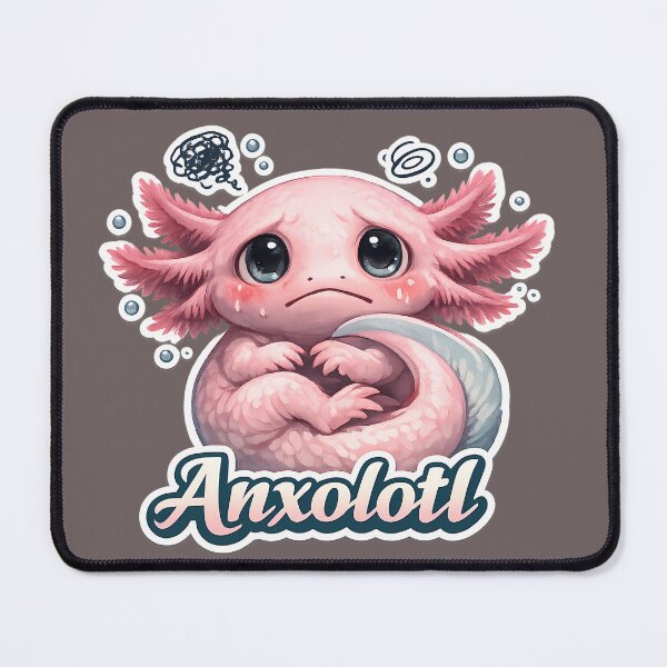 Item preview, Anxolotl - Funny Axolotl Anxiety Meme, Cute Semi Realistic Axolotl, Mental Health Humor designed and sold by aquaterralife.