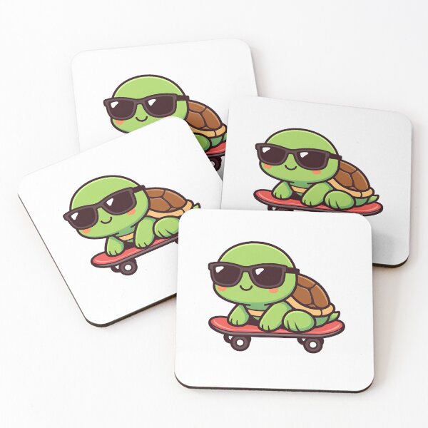 Item preview, Cool Turtle Skateboarding Cute Kawaii Tortoise With Sunglasses designed and sold by Owcomm.