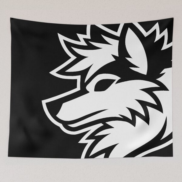 Item preview, Silhouette Furry Pride Wolf Logo Black and White designed and sold by BlueBullBazaar.