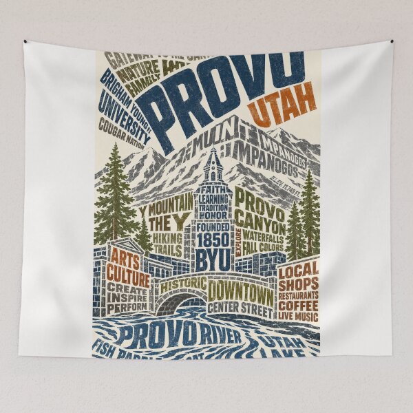 Item preview, Provo Utah BYU Rocky Mountains Provo River Heritage designed and sold by Places On Earth.
