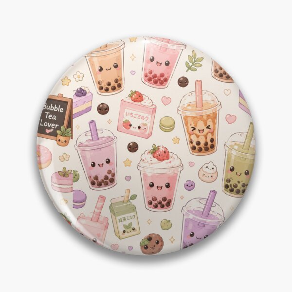 Item preview, Kawaii Bubble Tea Seamless Pattern | Cute Boba Drink Aesthetic designed and sold by Aramdesing.