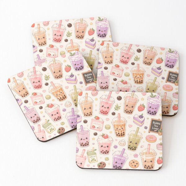 Item preview, Kawaii Bubble Tea Seamless Pattern | Cute Boba Drink Aesthetic designed and sold by Aramdesing.