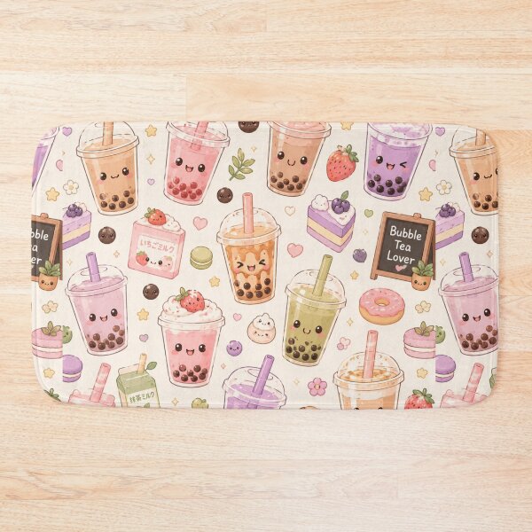 Item preview, Kawaii Bubble Tea Seamless Pattern | Cute Boba Drink Aesthetic designed and sold by Aramdesing.