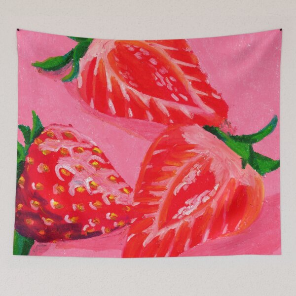Item preview, Oil Pastel Strawberries designed and sold by Nixabar.