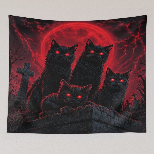 Item preview, Blood Moon Horror Cats designed and sold by ArtoryNest.