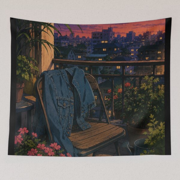 Item preview, Dusk Hour Balcony - 80s Anime designed and sold by bapupa.
