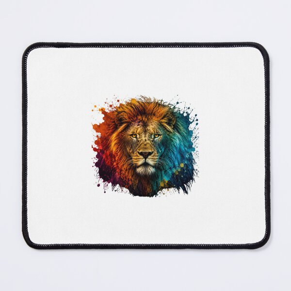 Item preview, Majestic face of a painted lion – Vibrant Wild Art T-Shirt designed and sold by Abdennaim.