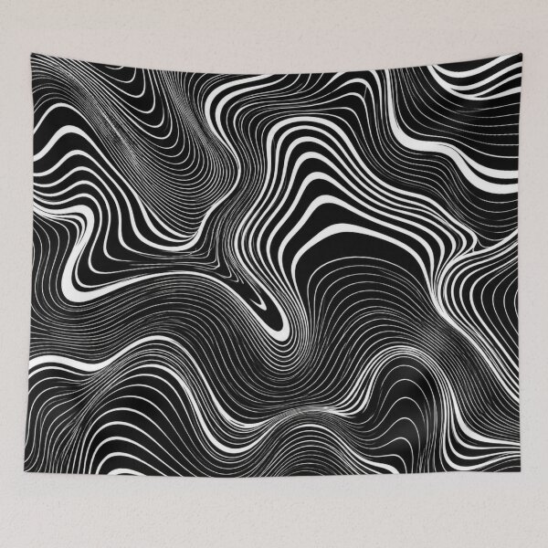 Item preview, Liquid Geometry Abstract Pattern | Black and White Optical Line Art designed and sold by IGLCreative.