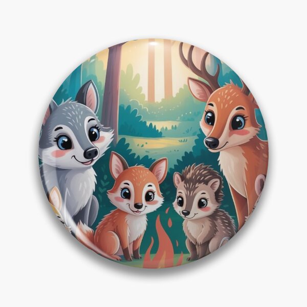 Item preview, Kawaii Forest Animals Around the Campfire designed and sold by WikaKowalczyk.