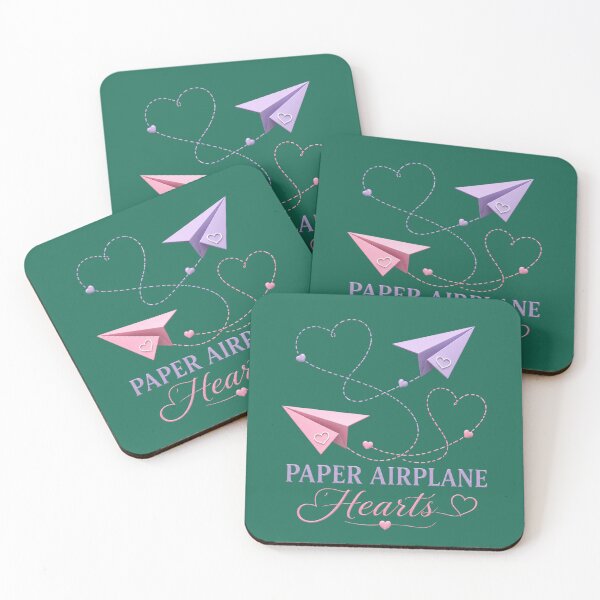 Item preview, Paper Airplane Hearts – Two Paper Planes with Heart-Shaped Trails, Playful Romantic Illustration for Couples designed and sold by JagrDesigns.