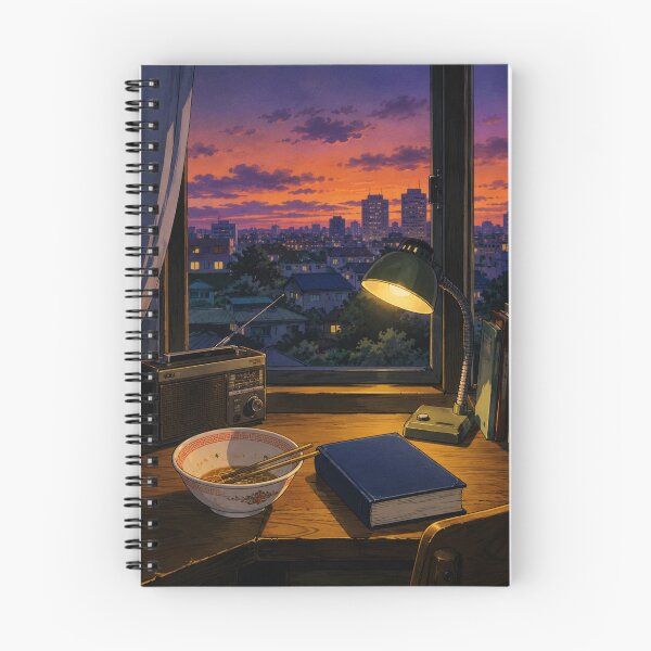 Item preview, Retro Sunset Nook - 80s Anime designed and sold by bapupa.