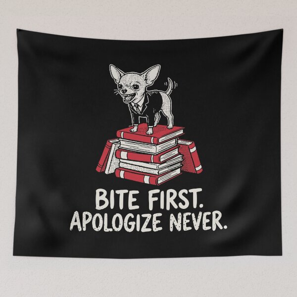 Item preview, Bite First Apologize Never Chihuahua Suit Grunge Funny Dog designed and sold by cabana.space.
