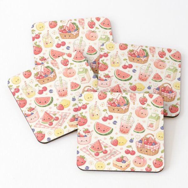 Item preview, Kawaii Fruit Picnic Seamless Pattern | Cute Summer Food Aesthetic designed and sold by Aramdesing.