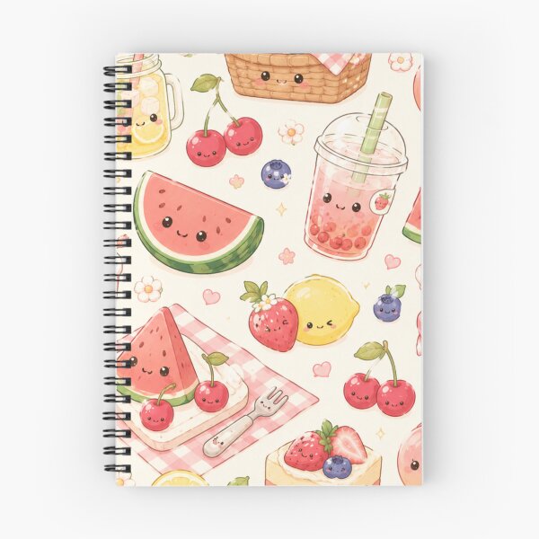 Item preview, Kawaii Fruit Picnic Seamless Pattern | Cute Summer Food Aesthetic designed and sold by Aramdesing.