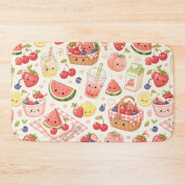 Item preview, Kawaii Fruit Picnic Seamless Pattern | Cute Summer Food Aesthetic designed and sold by Aramdesing.