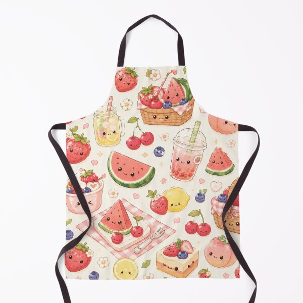 Item preview, Kawaii Fruit Picnic Seamless Pattern | Cute Summer Food Aesthetic designed and sold by Aramdesing.