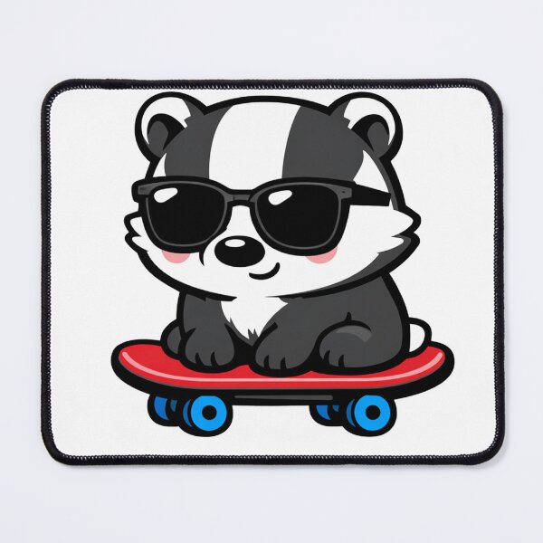 Item preview, Cool Badger on Skateboard Cute Animal with Sunglasses designed and sold by Owcomm.