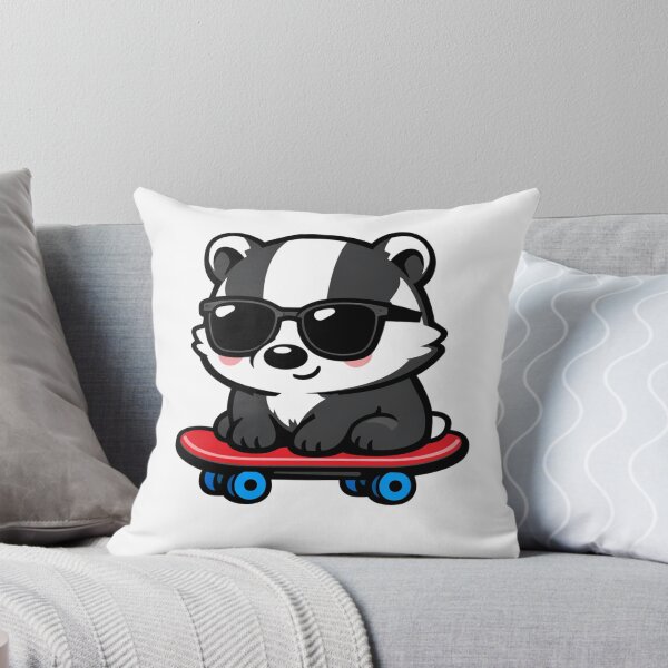 Item preview, Cool Badger on Skateboard Cute Animal with Sunglasses designed and sold by Owcomm.
