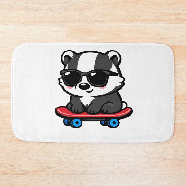 Item preview, Cool Badger on Skateboard Cute Animal with Sunglasses designed and sold by Owcomm.