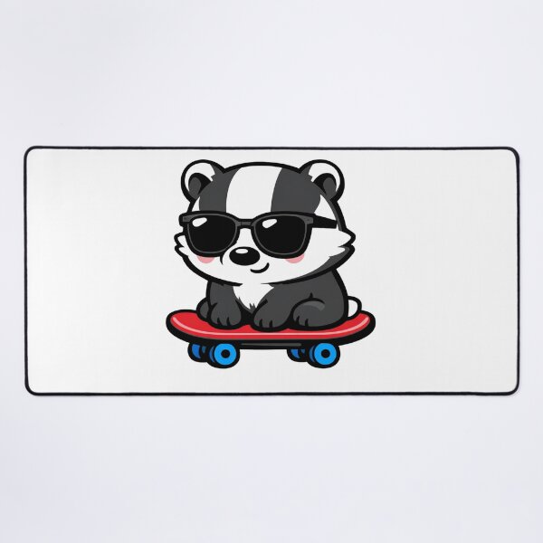 Item preview, Cool Badger on Skateboard Cute Animal with Sunglasses designed and sold by Owcomm.