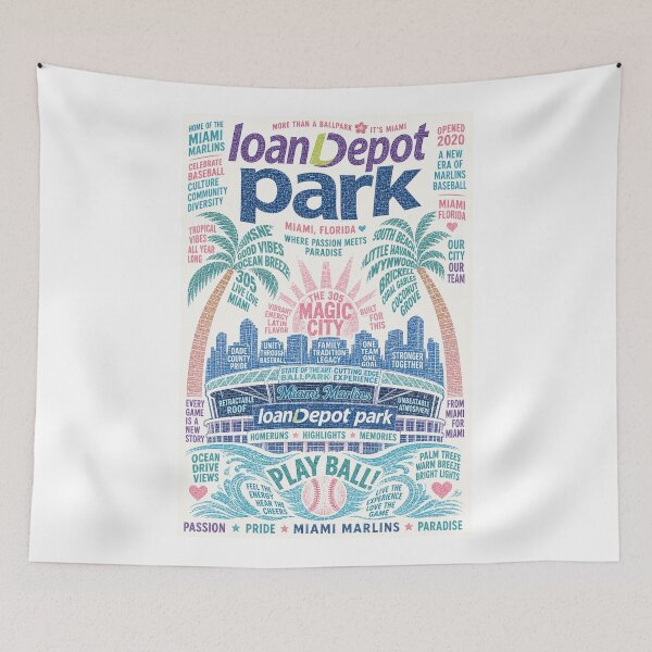 Item preview, LoanDepot Park Miami Marlins Florida Baseball Paradise designed and sold by Aryabek.
