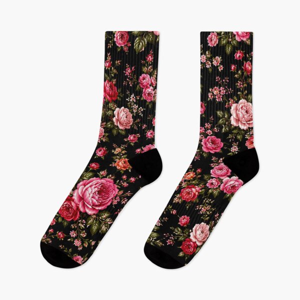 Item preview, Midnight Rose Garden Floral Pattern | Elegant Black Background Rose designed and sold by IGLCreative.