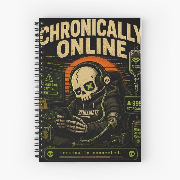 Item preview, Chronically Online Skeleton Gamer Retro designed and sold by UBdesign.