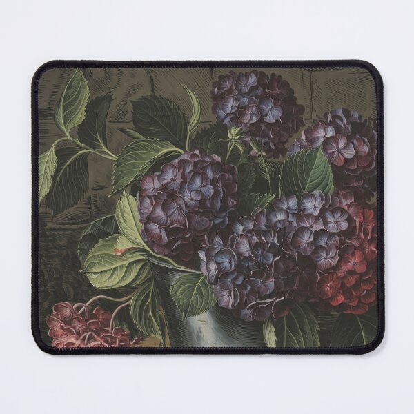 Item preview, Dark Cottagecore Hydrangeas Fine Art Print - Moody Vintage Floral Painting designed and sold by Tamas Das.
