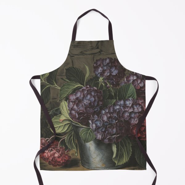 Item preview, Dark Cottagecore Hydrangeas Fine Art Print - Moody Vintage Floral Painting designed and sold by Tamas Das.