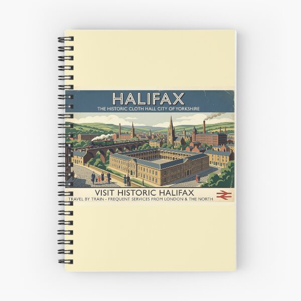 Item preview, Halifax Vintage Railway Poster - Yorkshire Art designed and sold by ArtworkNorth.