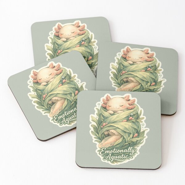 Item preview, Emotionally Aquatic - Cozy Cottagecore Axolotl - Cute Emotional Support Salamander Art designed and sold by aquaterralife.