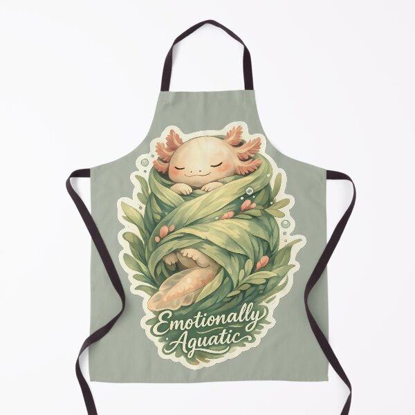 Item preview, Emotionally Aquatic - Cozy Cottagecore Axolotl - Cute Emotional Support Salamander Art designed and sold by aquaterralife.