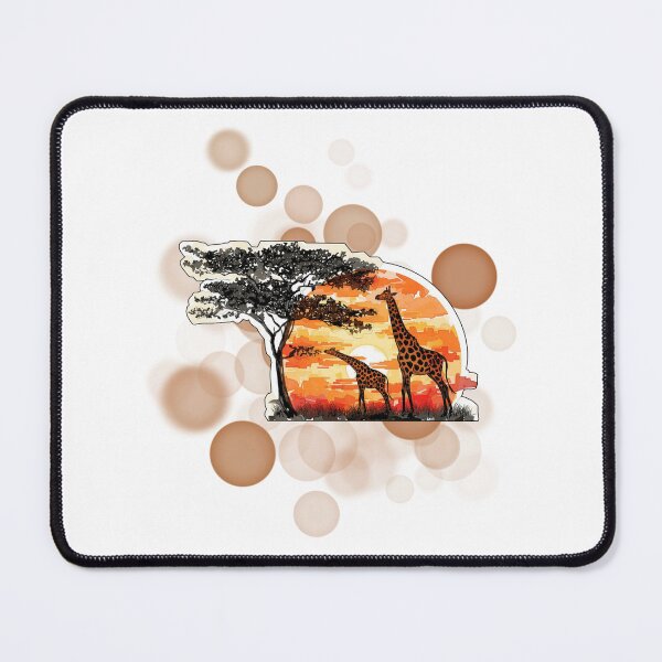 Item preview, African Sunset Landscape with Giraffes Safari Nature Design designed and sold by iamKRUK.
