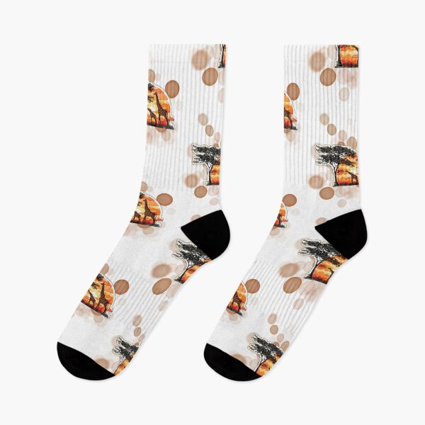Item preview, African Sunset Landscape with Giraffes Safari Nature Design designed and sold by iamKRUK.